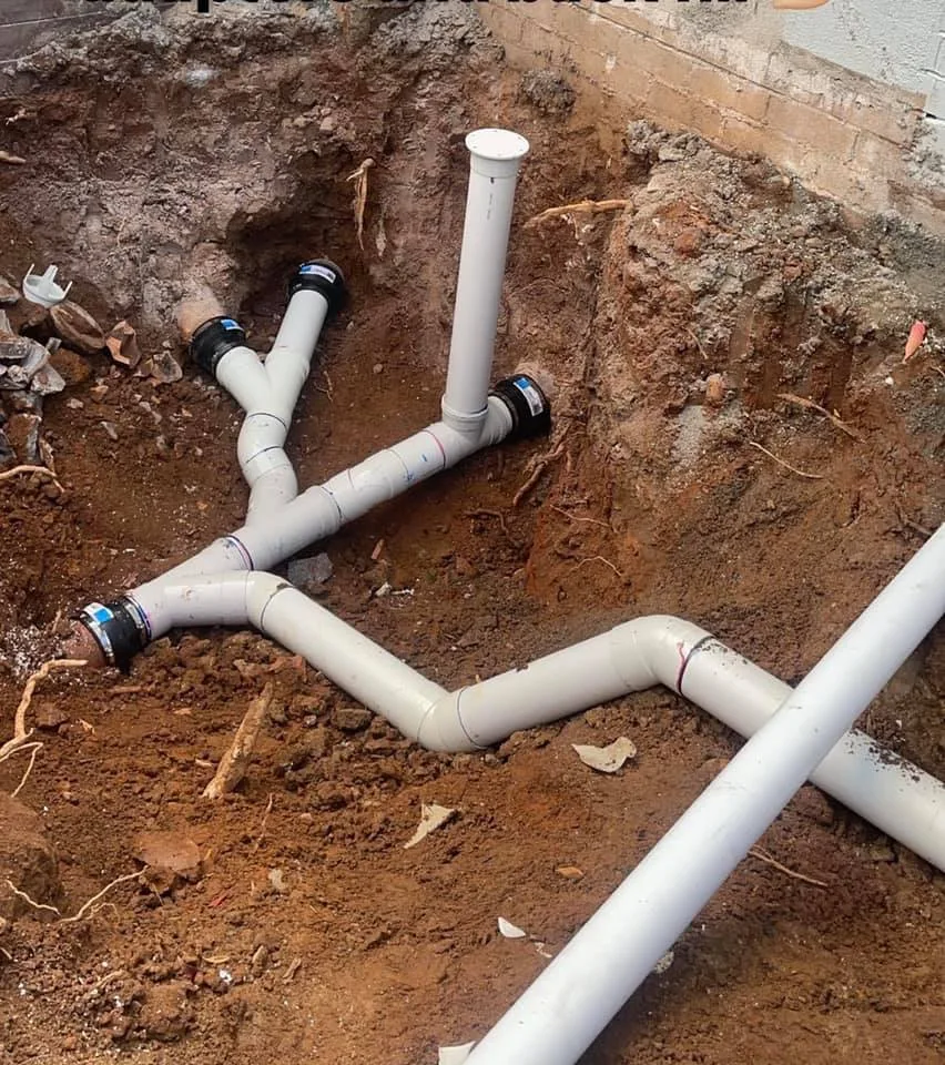 Underground PVC pipe installation